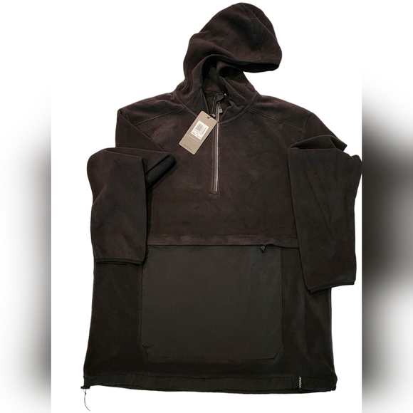 Men's Motion Pullover Fleece Hoodie Quarter Zip Black Oynx XL NWT - Picture 4 of 9